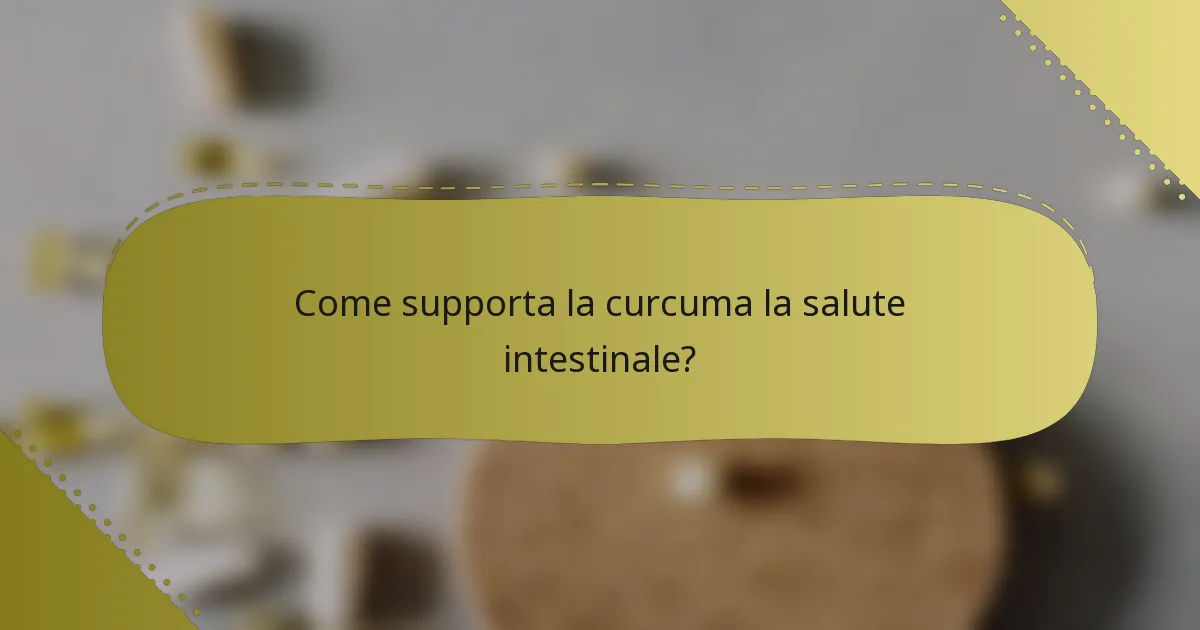 Come supporta la curcuma la salute intestinale?