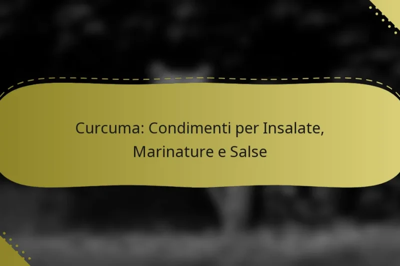 Curcuma: Condimenti per Insalate, Marinature e Salse