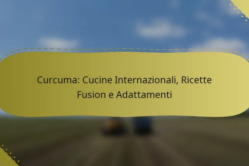 Curcuma: Cucine Internazionali, Ricette Fusion e Adattamenti