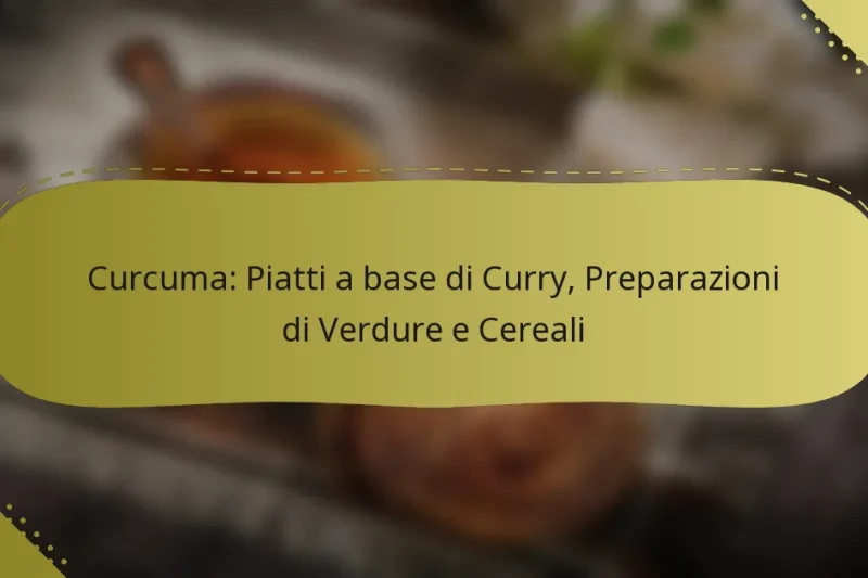 Curcuma: Piatti a base di Curry, Preparazioni di Verdure e Cereali