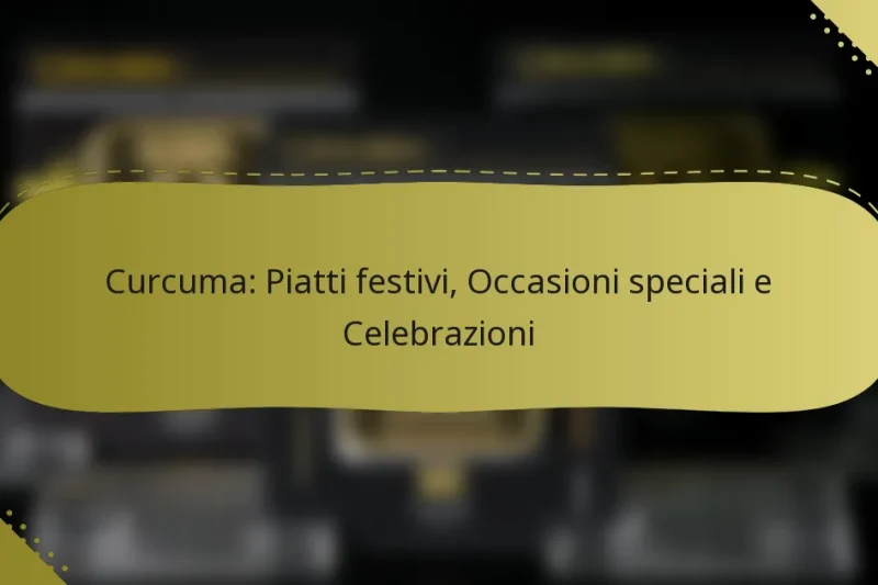Curcuma: Piatti festivi, Occasioni speciali e Celebrazioni