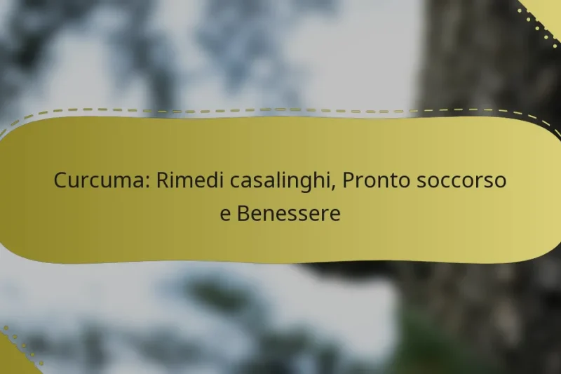 Curcuma: Rimedi casalinghi, Pronto soccorso e Benessere