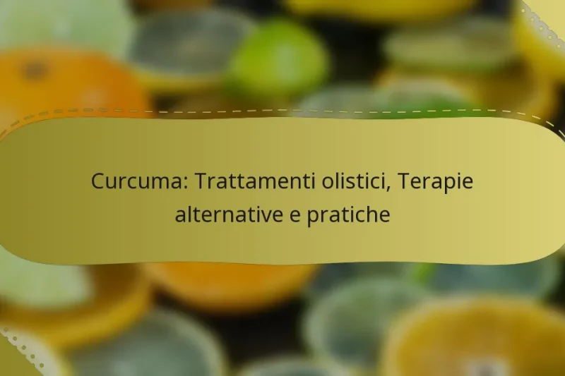 Curcuma: Trattamenti olistici, Terapie alternative e pratiche