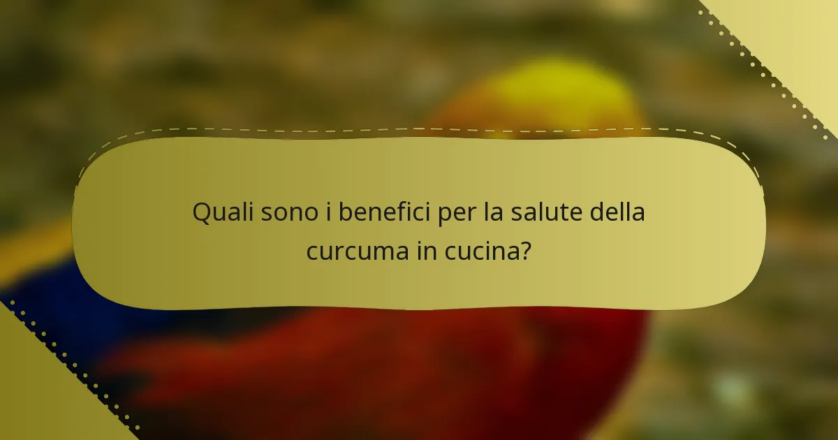 Quali sono i benefici per la salute della curcuma in cucina?